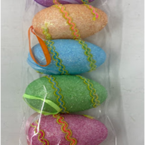 6CM EASTER EGG (6PCS) ASSR, 28*8CM