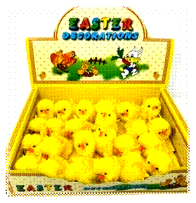 4.5CM EASTER CHICKS DISPLAY (24PCS), 25*17*6CM