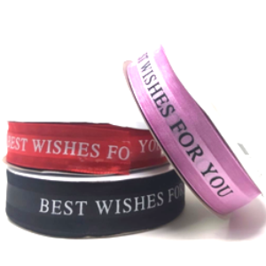 3CM BEST WISHES RIBBON ASSR COLOURS,3CM