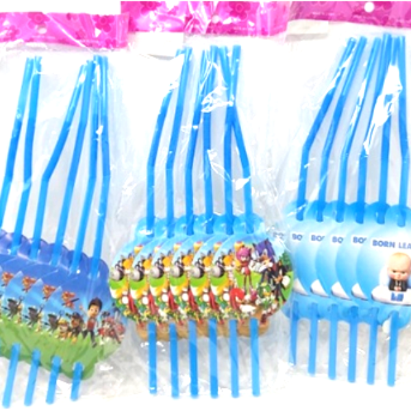 6 PCS CHARACTER STRAWS,30*15CM