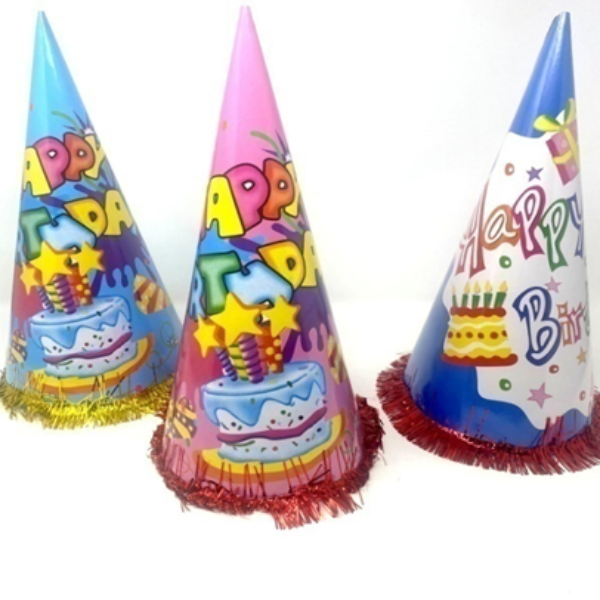 10PCS HAPPY BIRTHDAY HATS ASSR PATTERNS,33*17CM