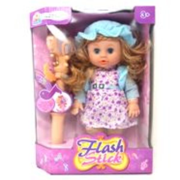 BABY DOLL WITH MUSICAL FLASH STICK , 35*25*12CM