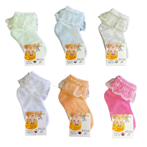 FRILL SOCKS (12PCS IN A DISPLAY), 0-6M/6-12M