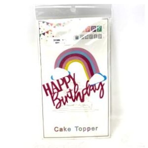 PINK HAPPY BIRTHDAY CAKE TOPPER, 20*12CM