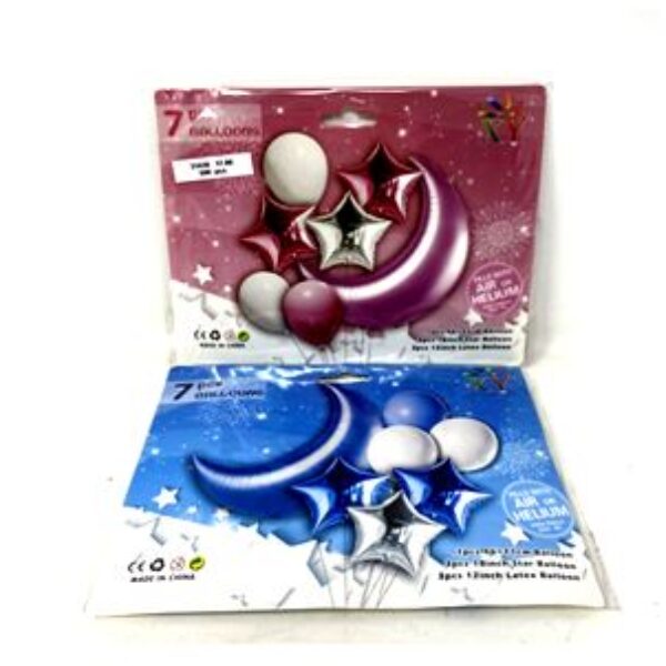 7PCS MOON AND STARS BALLOON, 17*22CM