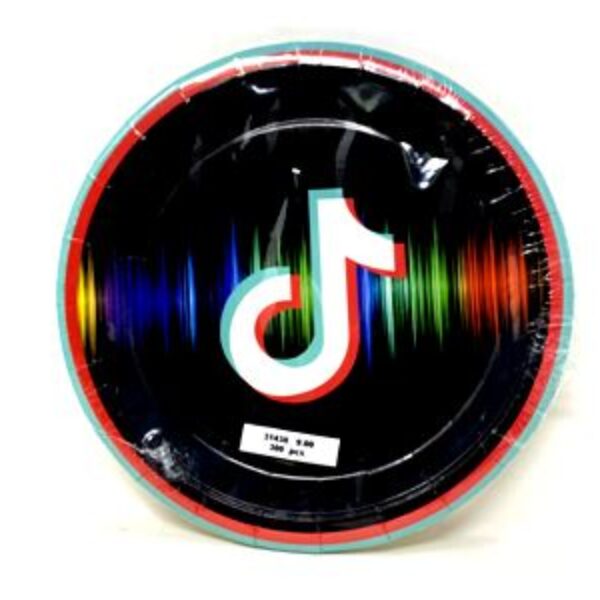 TIK TOK PARTY PLATE, 23CM