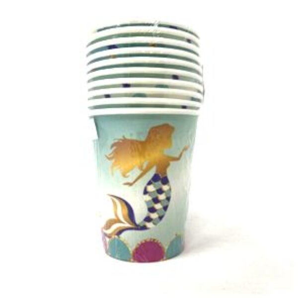 10 PCS MERMAID PARTY CUP, 9CM