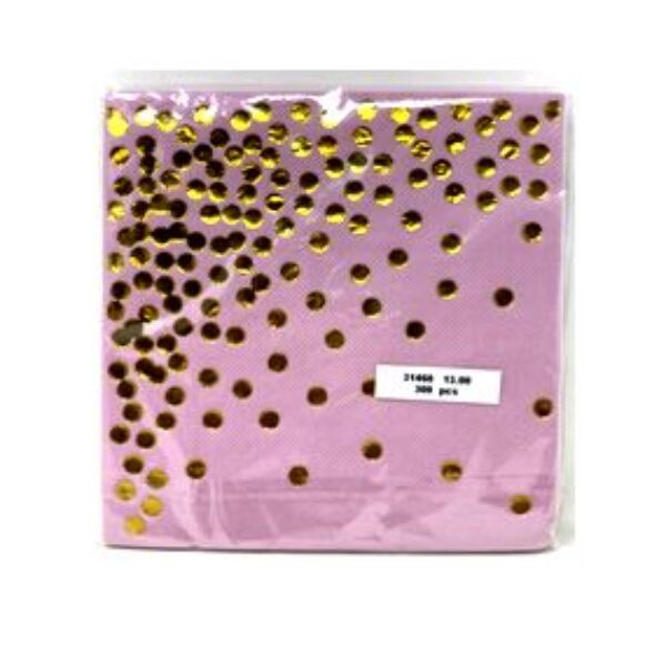 PINK AND GOLD PARTY NAPKINS,17*17CM