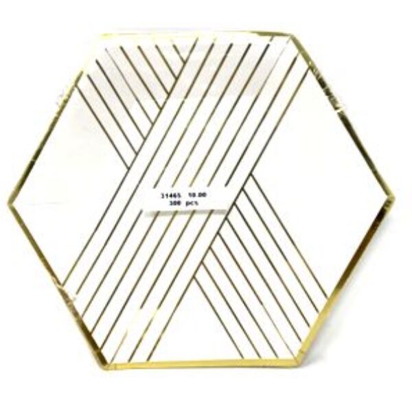 WHITE & GOLD PARTY PLATE , 18*21CM