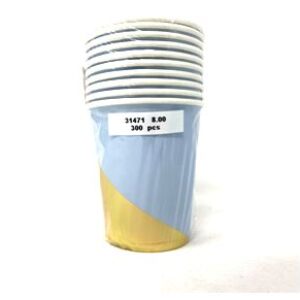 10 PCS BLUE & GOLD PARTY CUP, 9CM