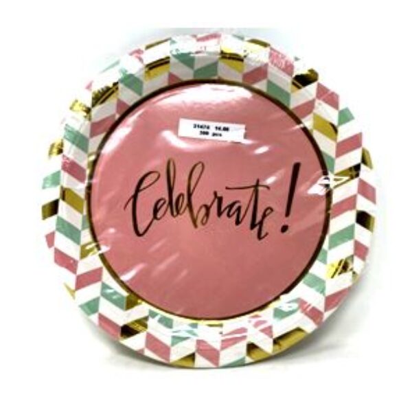 CELEBRATE PARTY PLATE,23CM