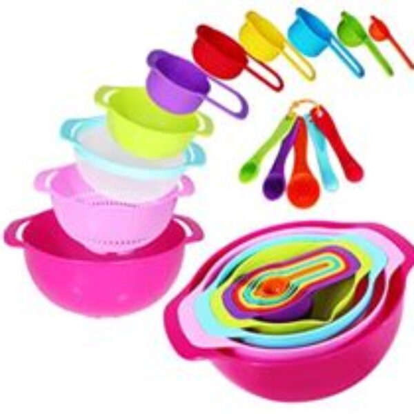 10 PCS STACKABLE MIXING BOWL, 28*26CM