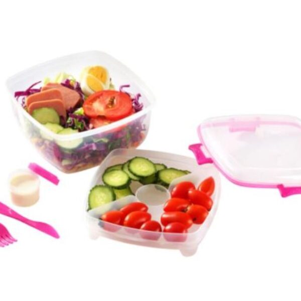 KIT WITH PLASTIC KNIFE & FORK, 100ML, 15*15*8CM