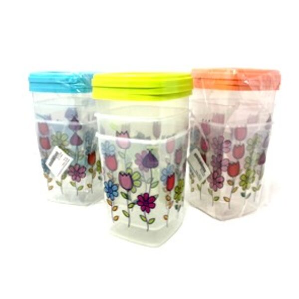 3PCs CONTAINER SET W SPOONS, 12*8CM