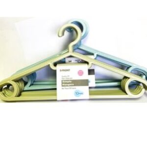 10 PC CLOTH HANGER YELLOW, GREEN,PINK, &BLUE,38CM