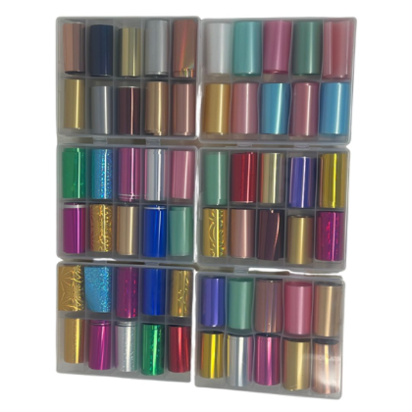 10PC NAIL FOIL/PAPER CHROME AND HOLOGRAPHIC