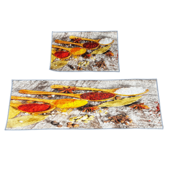 2 PCS SPICE THEMED KITCHEN MAT