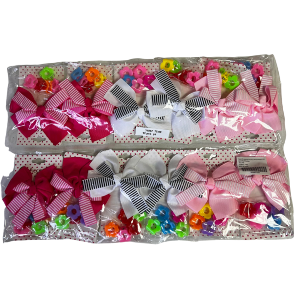5 PCS MINI FLOWER HAIR CLIPS AND BOW