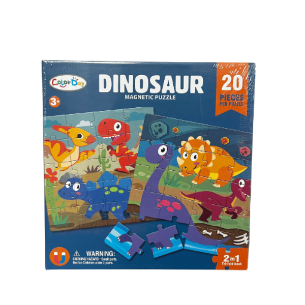 MAGNETIC TRI-FOLD DINOSAUR PUZZLE