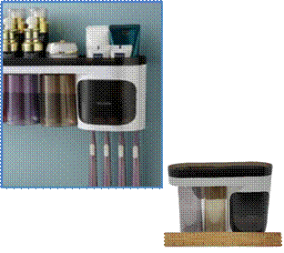 MULTI-FUNCTIONAL TOOTHBRUSH HOLDER W 2CUPS & WALL ADHESIVE