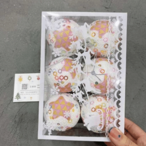 6 PCS DECORATED CHRISTMAS BALLS