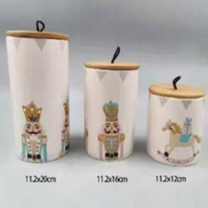 8" NUTCRACKER THEMED CERAMIC JAR