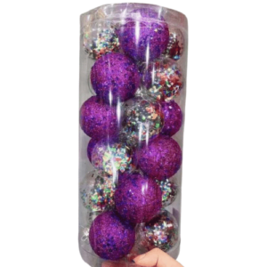 24 PCS ASSORTED CHRISTMAS BALLS