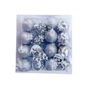 16 PCS SILVER CHRISTMAS BALLS