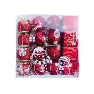 16 PCS MIXED RED CHRISTMAS SET