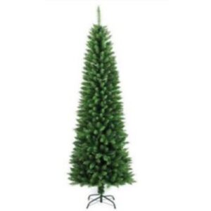 7 FT PENCIL CHRISTMAS TREE W STEEL FOOT