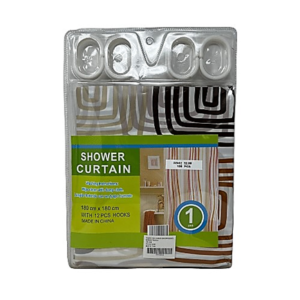 1PC SHOWER CURTAIN W 12 HOOKS