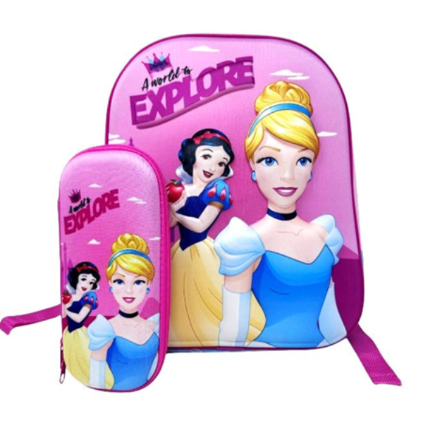 3D PRINCESS BACKPACK W PENCIL CASE