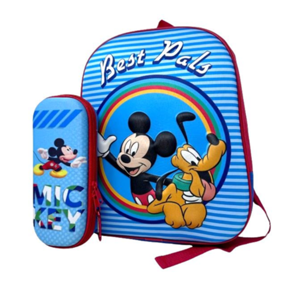 3D MICKEY MOUSE BACKPACK W PENCIL CASE