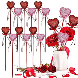 10PCS HEART SHAPED FLORAL PICKS