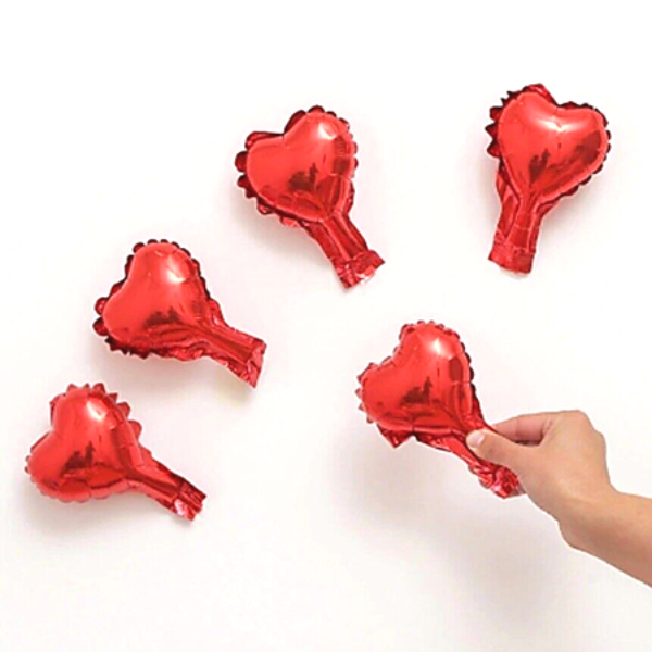 50PCS RED HEART SHAPED FOIL BALLOONS