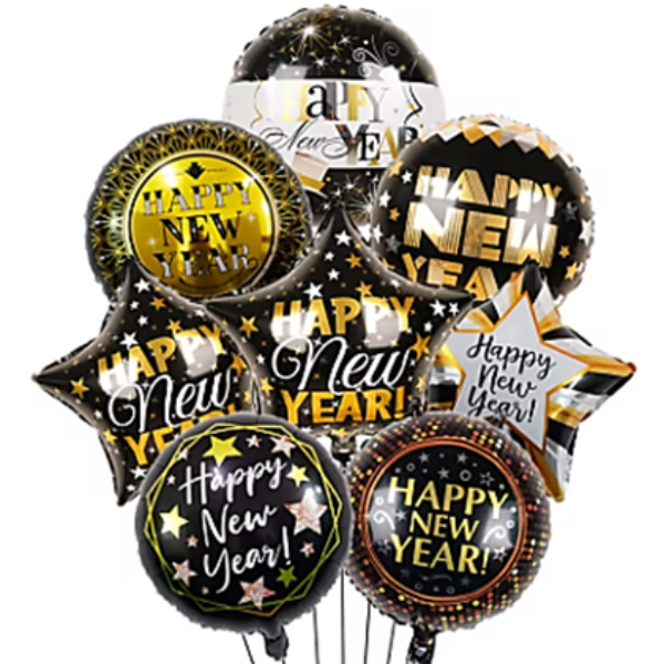 HAPPY NEW YEAR THEMED FOIL BALLOON