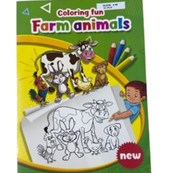 FARM ANIMALS - 8 PAGES COLORING BOOK