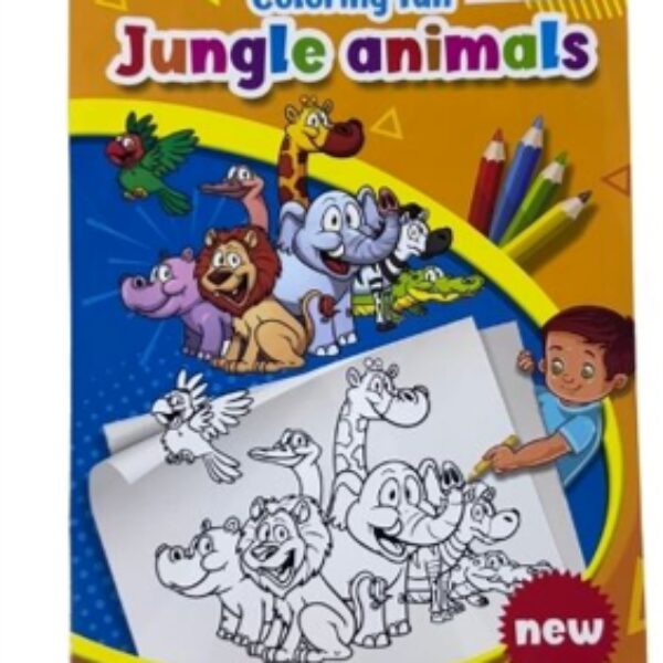 JUNGLE ANIMALS - 8PAGES COLORING BOOK