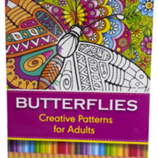 BUTTERFLIES 32 PAGE ADULT COLORING BOOK