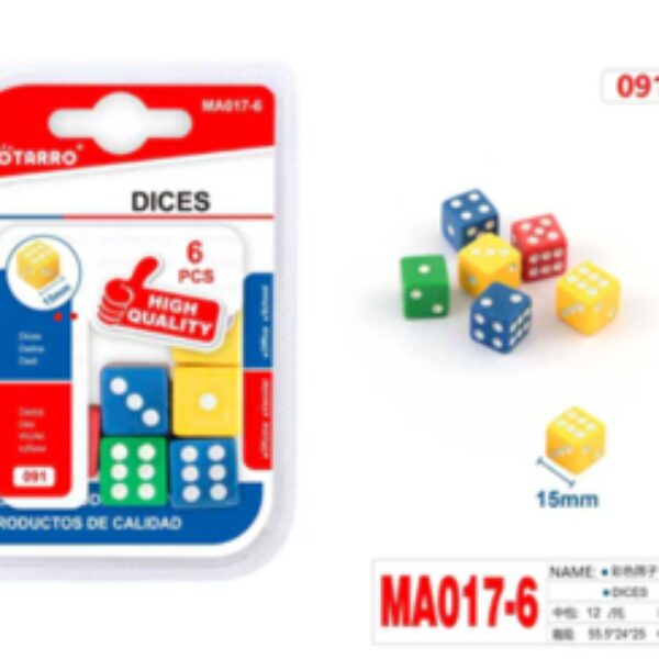 6 PCS DICES 15MM