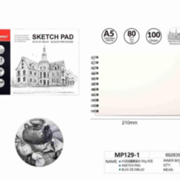 24 PAGES DOUBLE COIL SKETCH BOOK 160G